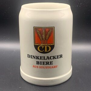 Vintage Dinkelacker Biere Aus Stuttgart Germany Beer Stoneware Mug 0.5L Heavy